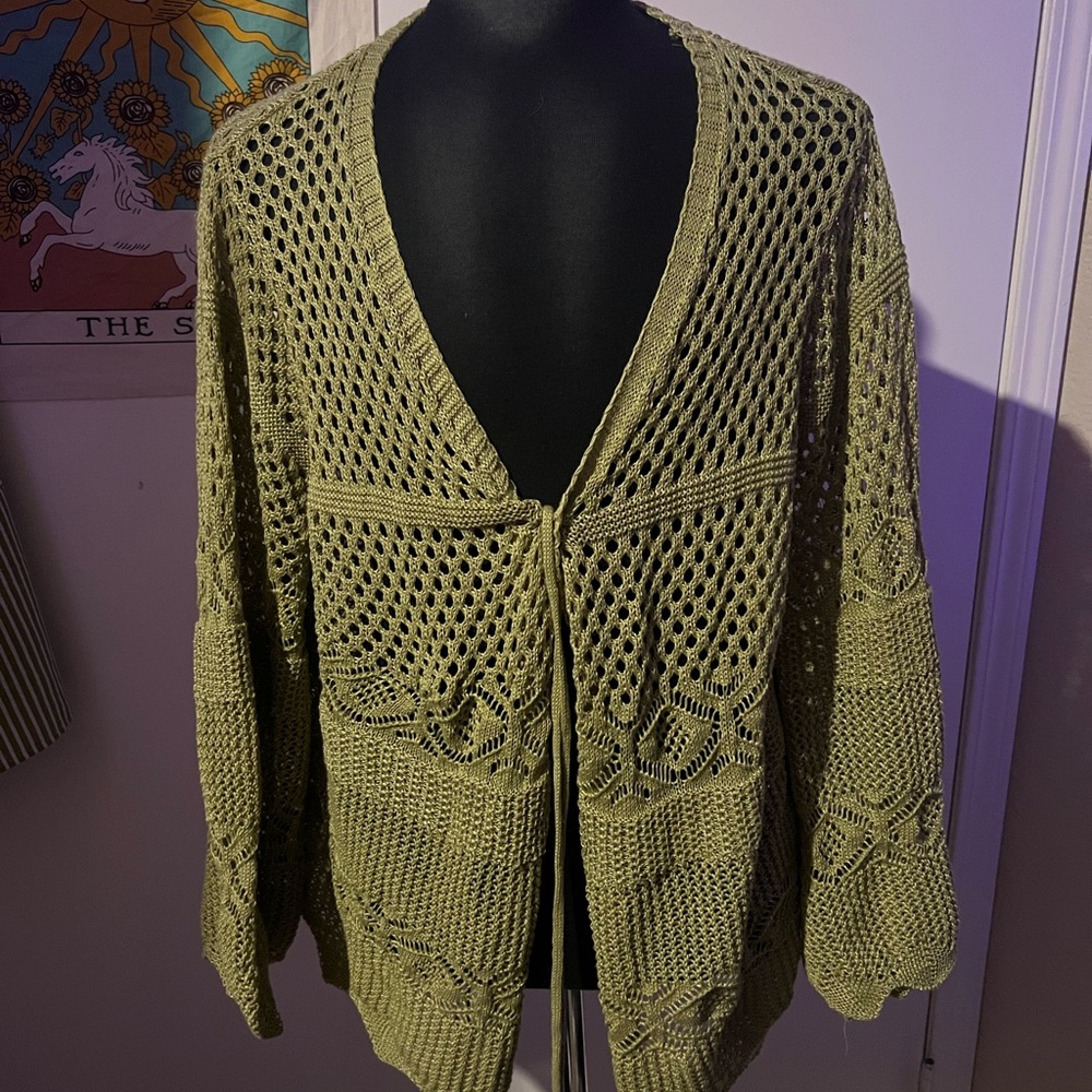 Chic Sage Green Women's Knit Cardigan